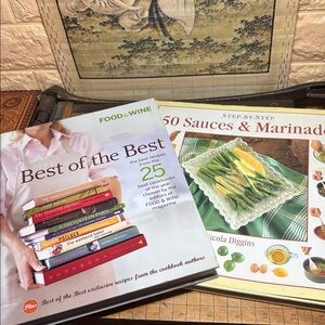 Food and Wine Best of the Best and 50 Sauces and Marinades Cookbooks Hardcovers